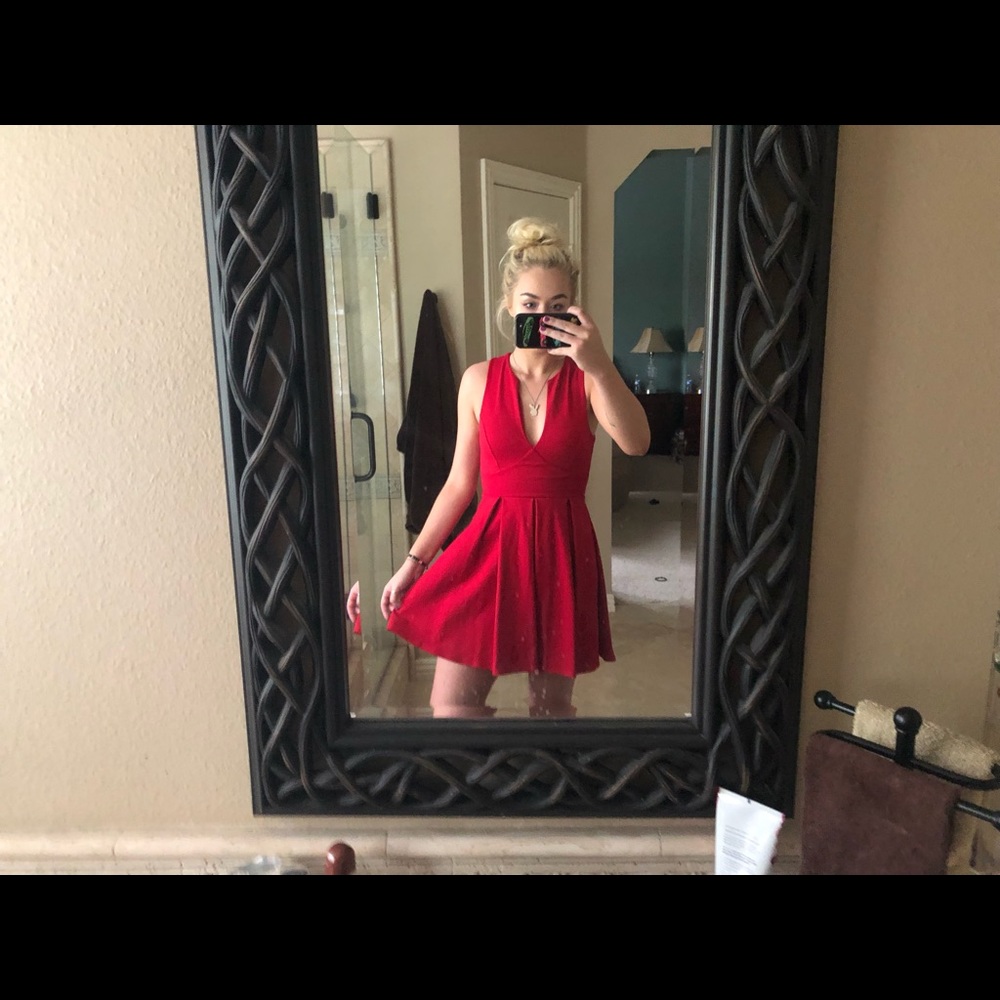 Red skater dress